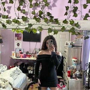 Garage Charcoal Knit Sweater Dress